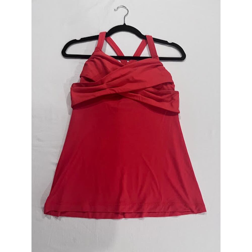 Lululemon Wrap it Up Tank Top Size 8 Coral Orange